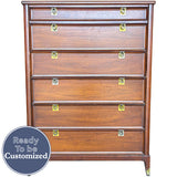 38" Unfinished 6 Drawer Vintage Tallboy #08978