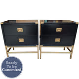 26.5" Unfinished 2 Drawer Hickory Manufacturing Co. Vintage Nightstand Set of 2 #08935