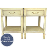 18" Unfinished 1 Drawer Kent Coffey Vintage Nightstand Set of 2 #08897