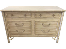 Load image into Gallery viewer, 46&quot; Unfinished 6 Drawer Thomasville Vintage Bamboo Style Dresser #08531
