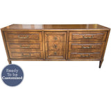 72" Unfinished 9 Drawer Vintage Dresser #08541