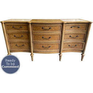 64" Unfinished 9 Drawer Vintage Dresser #08605