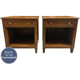 22" Unfinished 1 Drawer Kindel Vintage Nightstand Set of 2 #08623