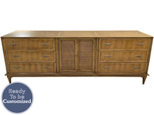 Load image into Gallery viewer, 88&quot; Unfinished 6 Drawer 2 Door White Fine Furniture Vintage Buffet #08697
