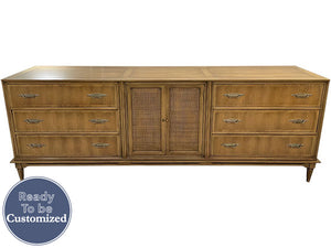 88" Unfinished 6 Drawer 2 Door White Fine Furniture Vintage Buffet #08697