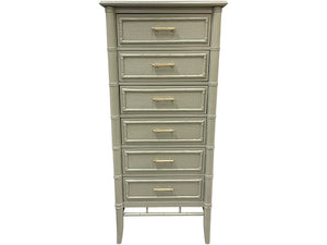 24" Finished 6 Drawer Thomasville Vintage Bamboo Style Tallboy #08314