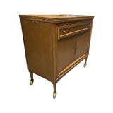 36" Finished Stiletto Gloss 2 Door 1 Drawer Vintage Bar Cart #08634