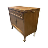 36" Finished Stiletto Gloss 2 Door 1 Drawer Vintage Bar Cart #08634
