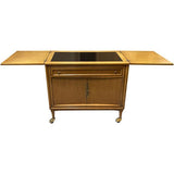 36" Finished Stiletto Gloss 2 Door 1 Drawer Vintage Bar Cart #08634