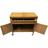 36" Finished Stiletto Gloss 2 Door 1 Drawer Vintage Bar Cart #08634