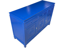 Load image into Gallery viewer, 54&quot; Finished Electric Blue High Gloss 2 Door 3 Drawer Vintage Buffet #08641
