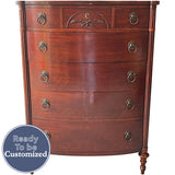 36" Unfinished 5 Drawer Vintage Tallboy #08694
