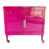 36" Finished Stiletto Gloss 2 Door 1 Drawer Vintage Bar Cart #08634