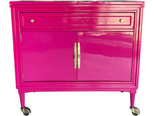 Load image into Gallery viewer, 36&quot; Finished Stiletto Gloss 2 Door 1 Drawer Vintage Bar Cart #08634
