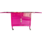 36" Finished Stiletto Gloss 2 Door 1 Drawer Vintage Bar Cart #08634