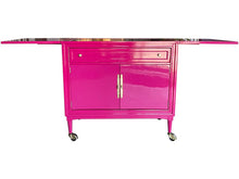Load image into Gallery viewer, 36&quot; Finished Stiletto Gloss 2 Door 1 Drawer Vintage Bar Cart #08634
