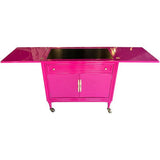 36" Finished Stiletto Gloss 2 Door 1 Drawer Vintage Bar Cart #08634
