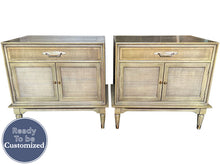 Load image into Gallery viewer, 24.5&quot; Unfinished 1 Drawer 2 Door Vintage Nightstand Set of 2 #08706
