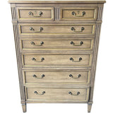 36" Finished Pointe Satin 7 Drawer Vintage Tallboy #08701