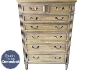 36" Unfinished 7 Drawer Vintage Tallboy #08701