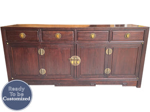 72" Unfinished 2 Door 4 Drawer Furniture Vintage Buffet #08700