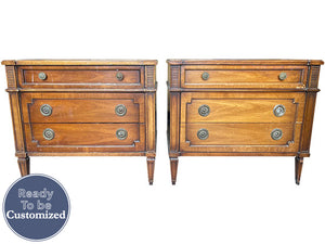 26" Unfinished 3 Drawer Drexel Vintage Nightstand Set of 2 #08703