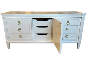 66" Finished Dover Satin 1 Door 2 Drawer Vintage Buffet #08699