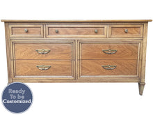 Load image into Gallery viewer, 60&quot; Unfinished 7 Drawer Vintage Dresser #08714
