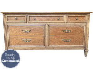 60" Unfinished 7 Drawer Vintage Dresser #08714
