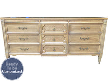 Load image into Gallery viewer, 66&quot; Unfinished 9 Drawer American Of Martinsville Vintage Dresser #08723
