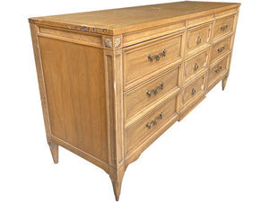 66" Unfinished 9 Drawer American Of Martinsville Vintage Dresser #08723