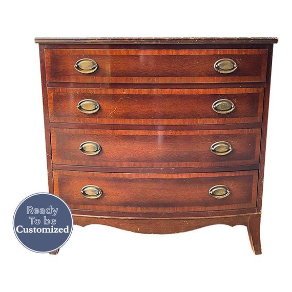 32" Unfinished 4 Drawer Vintage Dresser #08731 MegMade Store 32" Unfinished 4 Drawer Vintage Dresser #08731 MegMade Store