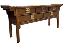 Load image into Gallery viewer, 73&quot; Unfinished 5 Drawer Century Vintage Console #08732
