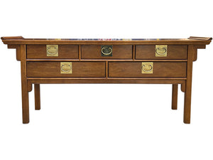 73" Unfinished 5 Drawer Century Vintage Console #08732