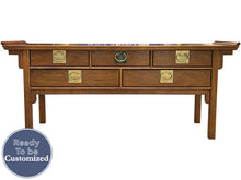 Load image into Gallery viewer, 73&quot; Unfinished 5 Drawer Century Vintage Console #08732
