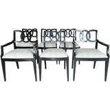 22.5" Finished Vintage Chair Set of 6 with Custom Upholstery  #08573