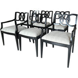 22.5" Finished Vintage Chair Set of 6 with Custom Upholstery  #08573