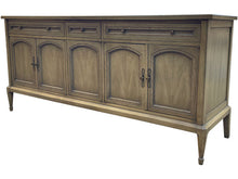 Load image into Gallery viewer, 70&quot; Unfinished 3 Drawer 4 Door White Fine Furniture Vintage Buffet #08740
