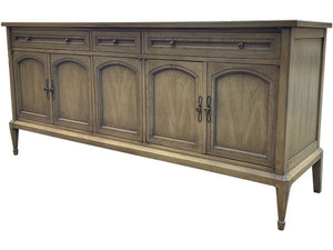 70" Unfinished 3 Drawer 4 Door White Fine Furniture Vintage Buffet #08740