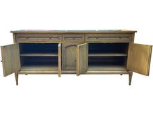Load image into Gallery viewer, 70&quot; Unfinished 3 Drawer 4 Door White Fine Furniture Vintage Buffet #08740

