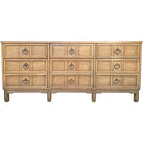 70" Unfinished 9 Drawer Vintage Dresser #08741