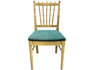18.5" Unfinished Vintage Single Bamboo Style Chair + Fabric #08401