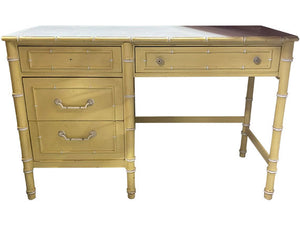46" Unfinished 4 Drawer Vintage Bamboo Style Desk #08400