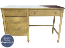 Load image into Gallery viewer, 46&quot; Unfinished 4 Drawer Vintage Bamboo Style Desk #08400

