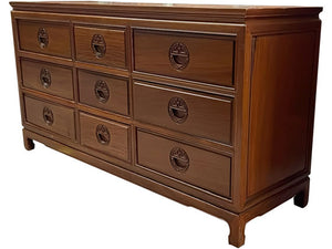 60" Unfinished 9 Drawer Vintage Dresser #08598