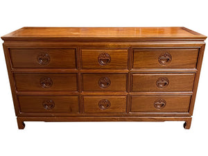 60" Unfinished 9 Drawer Vintage Dresser #08598