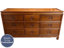 Load image into Gallery viewer, 60&quot; Unfinished 9 Drawer Vintage Dresser #08598
