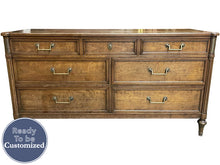 Load image into Gallery viewer, 60.5&quot; Unfinished 7 Drawer Kindel Vintage Dresser #08622
