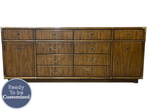 77" Unfinished 2 Door 10 Drawer Vintage Buffet #08689