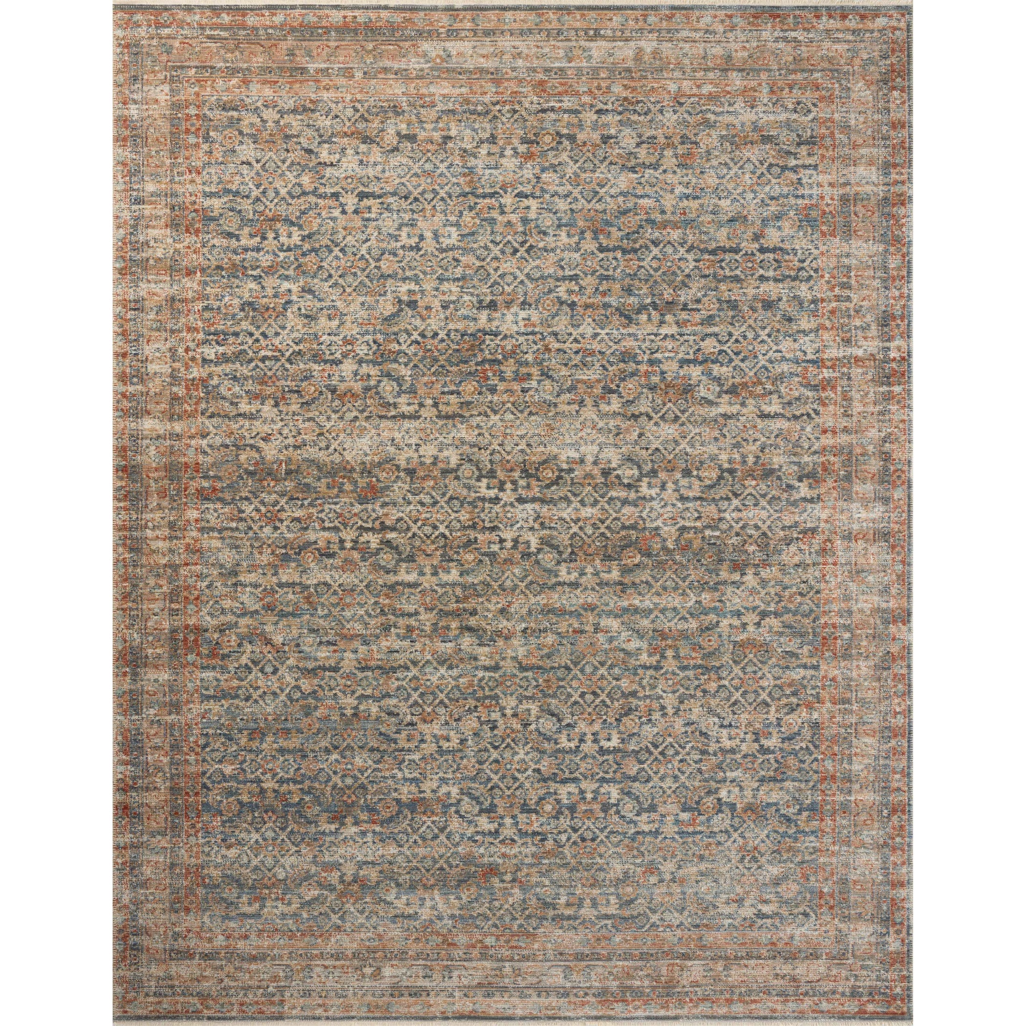 Heritage Blue / Rust Rug | MegMade – MegMade Store